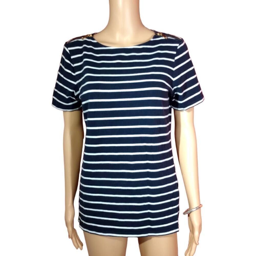 MICHAEL, Michael Kors blue , white with golden accents tee shirt